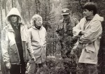 Koirakerhon PK-jaoston jälkiporukkaa voittajaluokan jälkikokeessa Candy Cup -kilpailussa 1992. Tiina Holttinen, Helena Kemppainen, Jarmo Lindholm ja Taina Laine. 